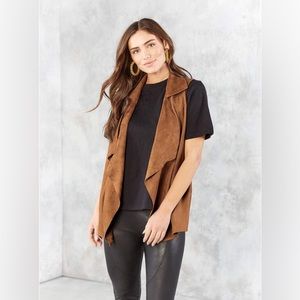 Mud Pie Demi Suede Tan Vest Loose Fitting Size M/L